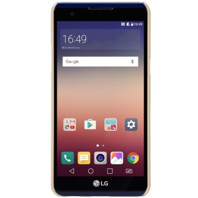 LG X Power (K220DS) Nillkin Frosted Shield zelta plastmasas apvalks + ekrāna aizsargplēve / Vacins.lv
