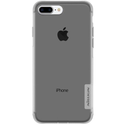 Apple iPhone 7 Plus (iPhone 8 Plus) Nillkin Nature plonas skaidrus (permatomas) silikoninis TPU pilkas dėklas / Priedai.lt