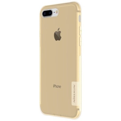 Apple iPhone 7 Plus (iPhone 8 Plus) Nillkin Nature plonas skaidrus (permatomas) silikoninis TPU rudas dėklas / Priedai.lt