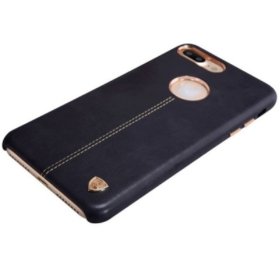 Apple iPhone 7 Plus (iPhone 8 Plus) „Nillkin“ Englon melns ādas apvalks / Vacins.lv