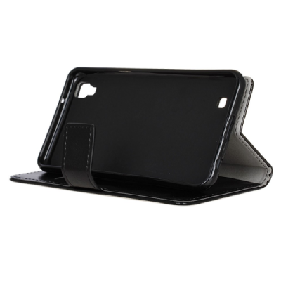 LG X Power (K220) atvēramais ādas melns maciņš (maks) / Vacins.lv