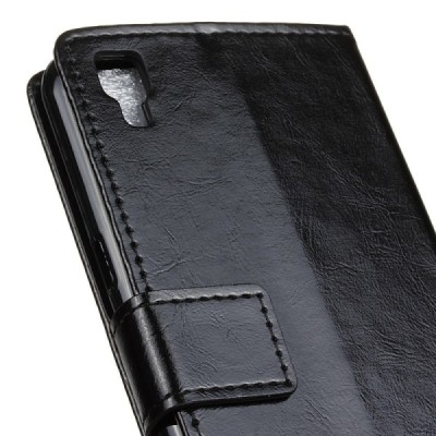 LG X Power (K220) atvēramais ādas melns maciņš (maks) / Vacins.lv