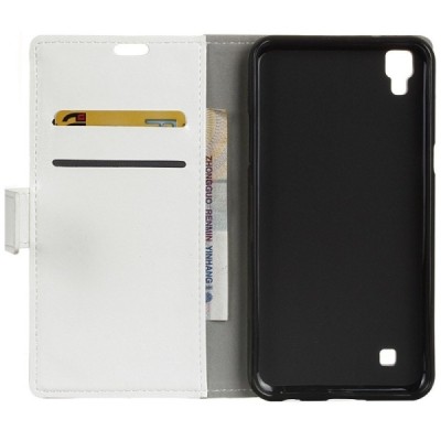 LG X Power (K220) atvēramais ādas balts maciņš (maks) / Vacins.lv