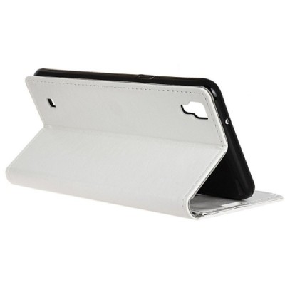 LG X Power (K220) atvēramais ādas balts maciņš (maks) / Vacins.lv