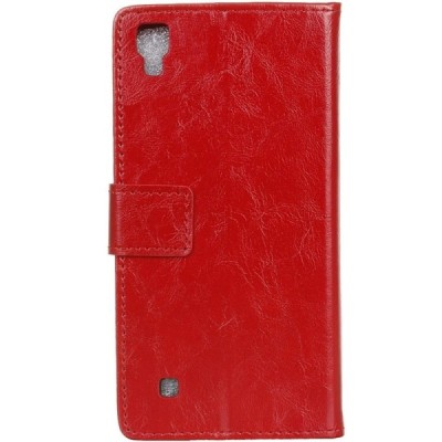 LG X Power (K220) atvēramais sarkans  maciņš (maks) / Vacins.lv