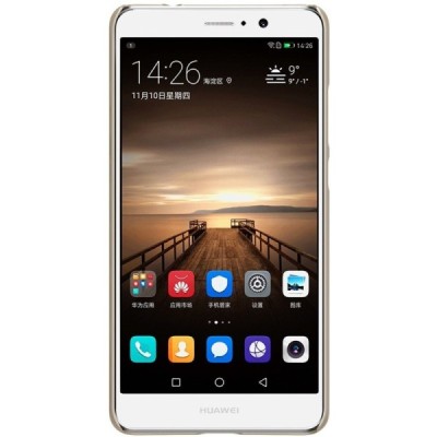 Huawei Mate 9 Nillkin Frosted Shield auksinis plastikinis dėklas + apsauginė ekrano plėvelė / Priedai.lt