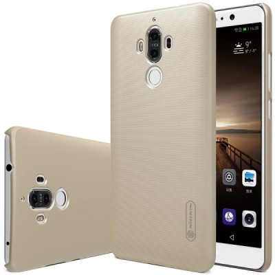 Huawei Mate 9 Nillkin Frosted Shield auksinis plastikinis dėklas + apsauginė ekrano plėvelė / Priedai.lt