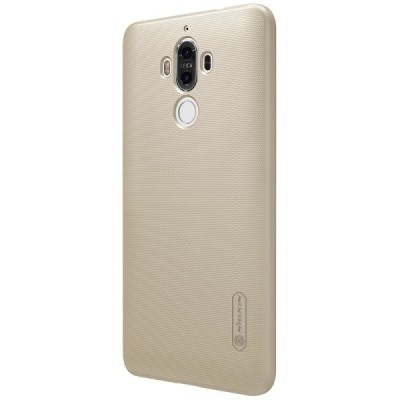 Huawei Mate 9 Nillkin Frosted Shield auksinis plastikinis dėklas + apsauginė ekrano plėvelė / Priedai.lt