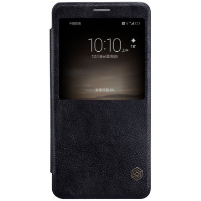 Greznais „Nillkin“ Qin sērijas ādas atvērams melns Huawei Mate 9 maciņš / Vacins.lv