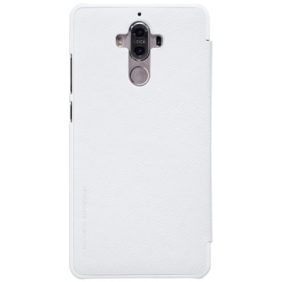 Greznais „Nillkin“ Qin sērijas ādas atvērams balts Huawei Mate 9 maciņš / Vacins.lv