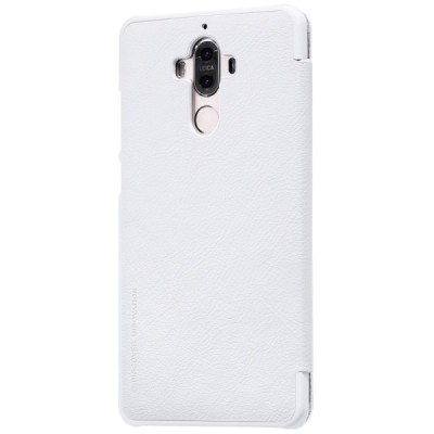Greznais „Nillkin“ Qin sērijas ādas atvērams balts Huawei Mate 9 maciņš / Vacins.lv