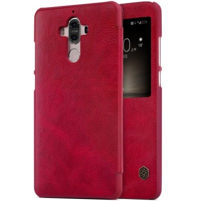 Greznais „Nillkin“ Qin sērijas ādas atvērams sarkans Huawei Mate 9 maciņš / Vacins.lv
