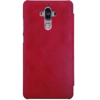 Greznais „Nillkin“ Qin sērijas ādas atvērams sarkans Huawei Mate 9 maciņš / Vacins.lv