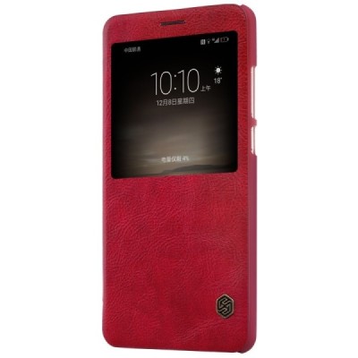 Greznais „Nillkin“ Qin sērijas ādas atvērams sarkans Huawei Mate 9 maciņš / Vacins.lv