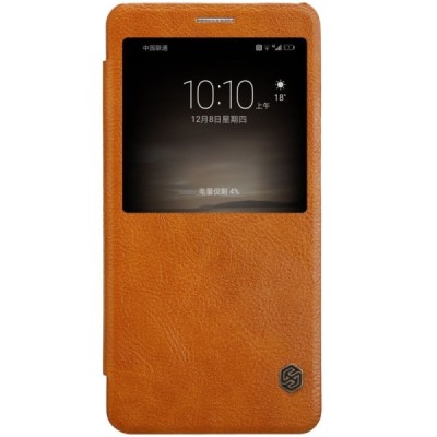 Greznais „Nillkin“ Qin sērijas ādas atvērams brūns Huawei Mate 9 maciņš / Vacins.lv