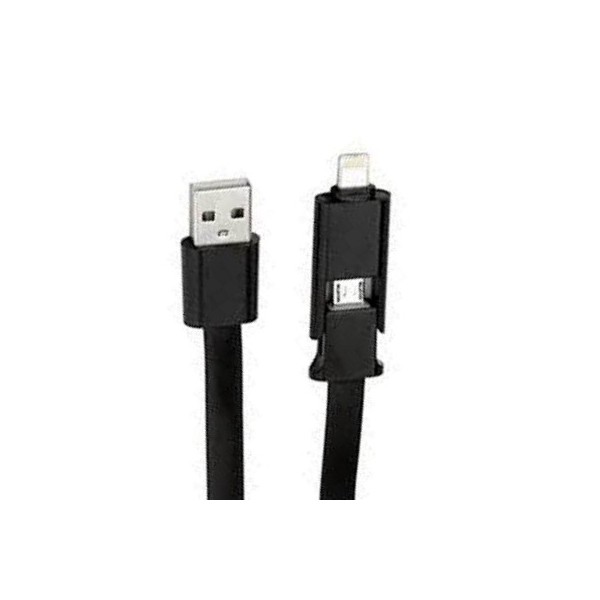„Forever“ 2 IN 1 USB laidas (lightning/micro USB) - juodas (1 m.)
