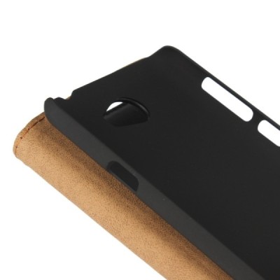 Huawei Y6 II Compact atverčiamas juodas odinis dėklas - piniginė / Priedai.lt