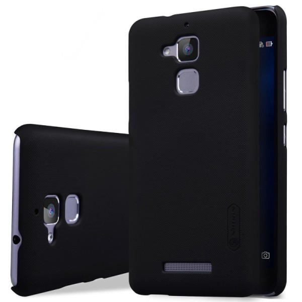 „Nillkin“ Frosted Shield apvalks - melns + ekrāna aizsargplēve (Zenfone 3 Max)