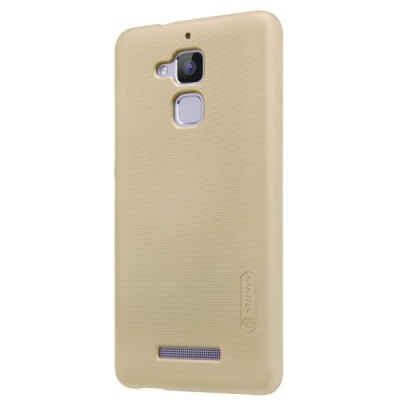 Asus Zenfone 3 Max (ZC520TL) Nillkin Frosted Shield auksinis plastikinis dėklas + apsauginė ekrano plėvelė / Priedai.lt