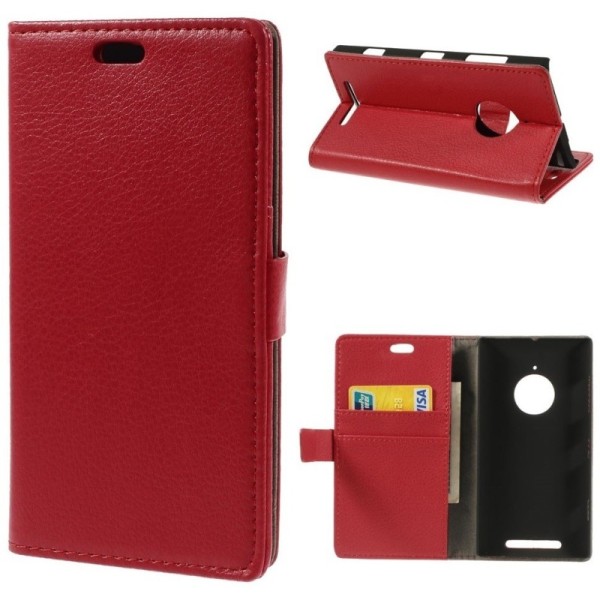 Atvēramais ādas maciņš - sarkans (Lumia 830)