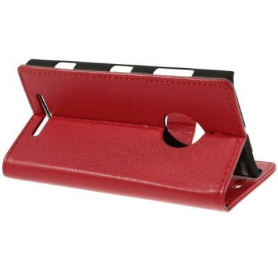 Nokia Lumia 830 atvēramais sarkans ādas maciņš (maks) / Vacins.lv