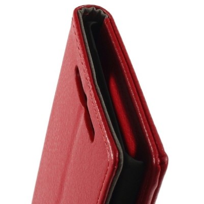 Nokia Lumia 830 atvēramais sarkans ādas maciņš (maks) / Vacins.lv