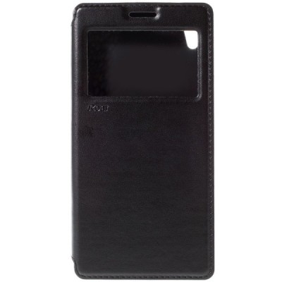 Sony Xperia Z5 Premium (Sony Xperia Z5 Premium Dual) Noble ādas atvēramais melns futrālis / Vacins.lv