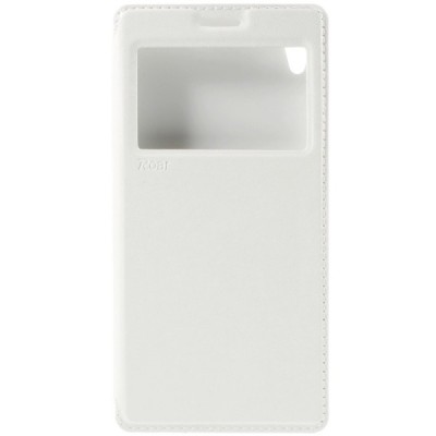 Roar Noble atverčiamas Sony Xperia Z5 Premium (Sony Xperia Z5 Premium Dual) baltas odinis dėklas / Priedai.lt