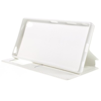 Roar Noble atverčiamas Sony Xperia Z5 Premium (Sony Xperia Z5 Premium Dual) baltas odinis dėklas / Priedai.lt