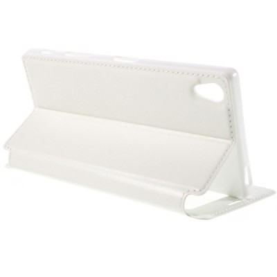 Roar Noble atverčiamas Sony Xperia Z5 Premium (Sony Xperia Z5 Premium Dual) baltas odinis dėklas / Priedai.lt