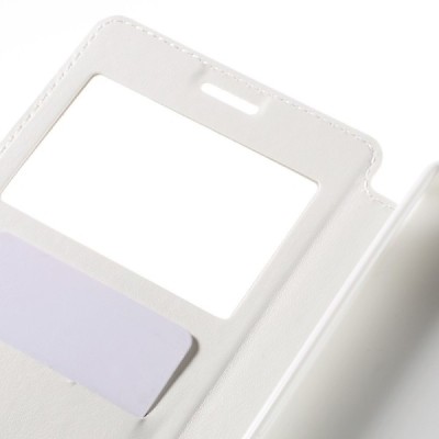 Roar Noble atverčiamas Sony Xperia Z5 Premium (Sony Xperia Z5 Premium Dual) baltas odinis dėklas / Priedai.lt