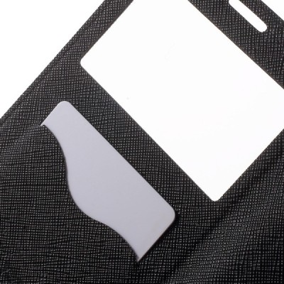 Sony Xperia Z5 Premium (Sony Xperia Z5 Premium Dual) „Roar“ Diary atvērams melns ādas maciņš - maks / Vacins.lv