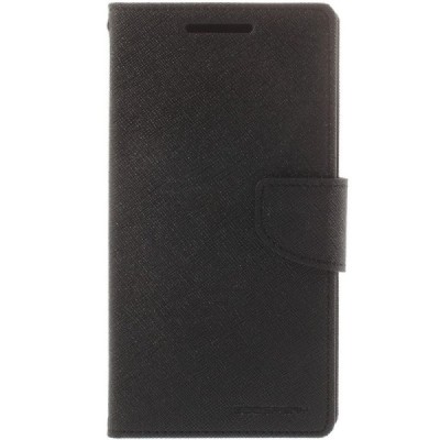 HTC Desire 820 „Mercury“ atvērams melns ādas maciņš - maks / Vacins.lv