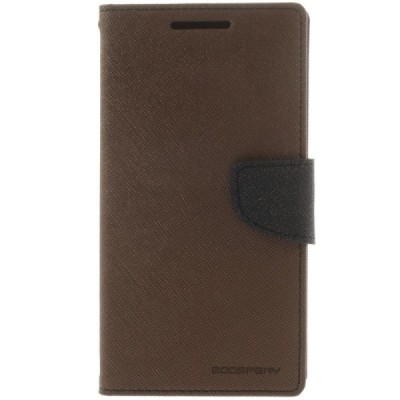 HTC Desire 820 „Mercury“ rudas odinis atverčiamas dėklas - piniginė / Priedai.lt