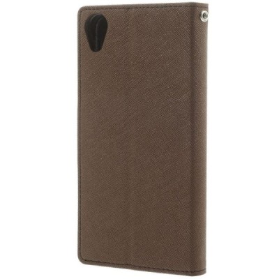 HTC Desire 820 „Mercury“ rudas odinis atverčiamas dėklas - piniginė / Priedai.lt