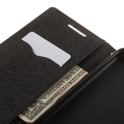 HTC Desire 820 „Mercury“ rudas odinis atverčiamas dėklas - piniginė / Priedai.lt