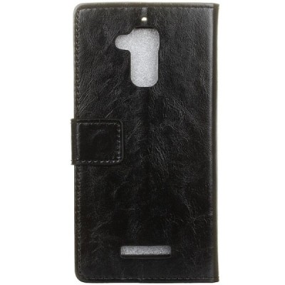 Asus Zenfone 3 Max (ZC520TL) atvēramais ādas melns maciņš (maks) / Vacins.lv