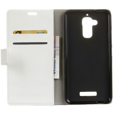 Asus Zenfone 3 Max (ZC520TL) atvēramais ādas balts maciņš (maks) / Vacins.lv