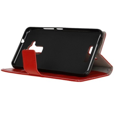 Asus Zenfone 3 Max (ZC520TL) atvēramais ādas sarkans maciņš (maks) / Vacins.lv