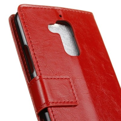 Asus Zenfone 3 Max (ZC520TL) atvēramais ādas sarkans maciņš (maks) / Vacins.lv