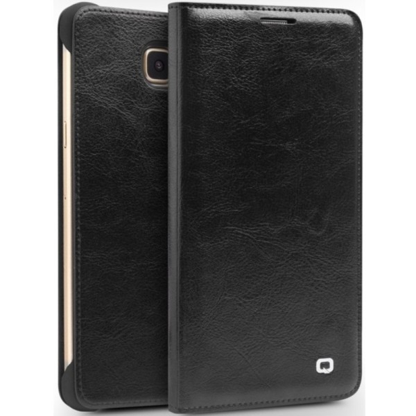 „QIALINO“ atvēramais ādas maciņš - melns (Galaxy A5 2016)