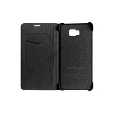 Samsung Galaxy A5 (2016) A510 „QIALINO“ atvēramais ādas melns maciņš - maks / Vacins.lv