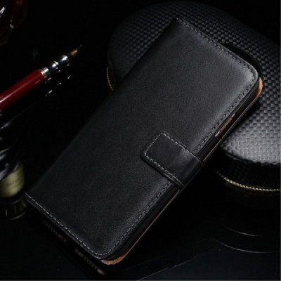 Apple iPhone 7 Plus atverčiamas juodas odinis dėklas - piniginė / Priedai.lt