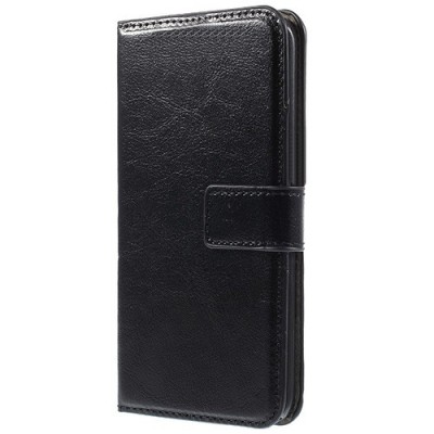 Apple iPhone 7 Plus atvēramais ādas melns maciņš (maks) / Vacins.lv