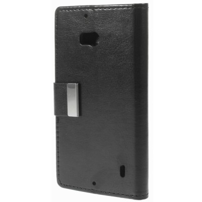 Nokia Lumia 930 atvēramais ādas melns maciņš (maks) / Vacins.lv