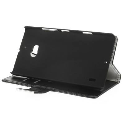 Nokia Lumia 930 atvēramais ādas melns maciņš (maks) / Vacins.lv