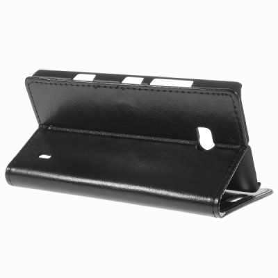 Nokia Lumia 930 atvēramais ādas melns maciņš (maks) / Vacins.lv