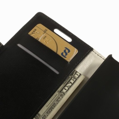 Nokia Lumia 930 atvēramais ādas melns maciņš (maks) / Vacins.lv