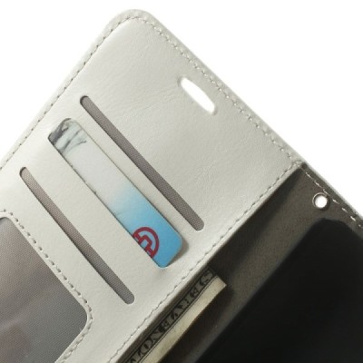 Nokia Lumia 930 atverčiamas baltas odinis dėklas - piniginė / Priedai.lt