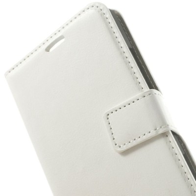 Nokia Lumia 930 atverčiamas baltas odinis dėklas - piniginė / Priedai.lt